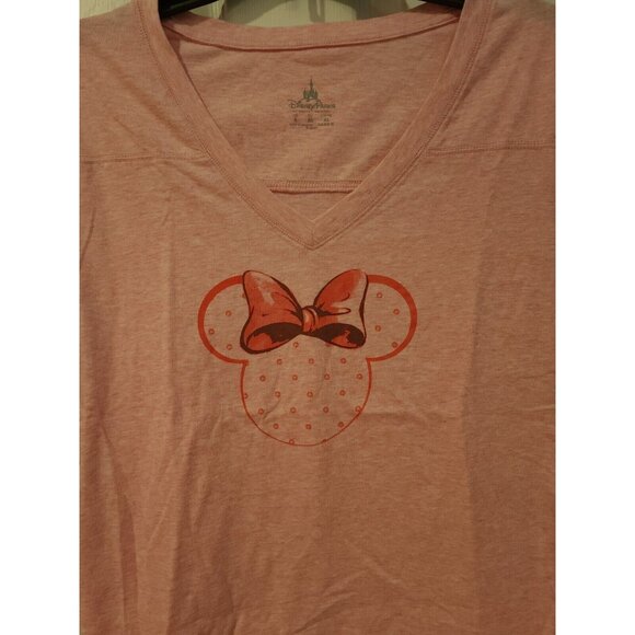 Disney Parks Authentic Minnie Mouse Ears Polka Dots Pink V Neck Pajama Set Short - Picture 14 of 16